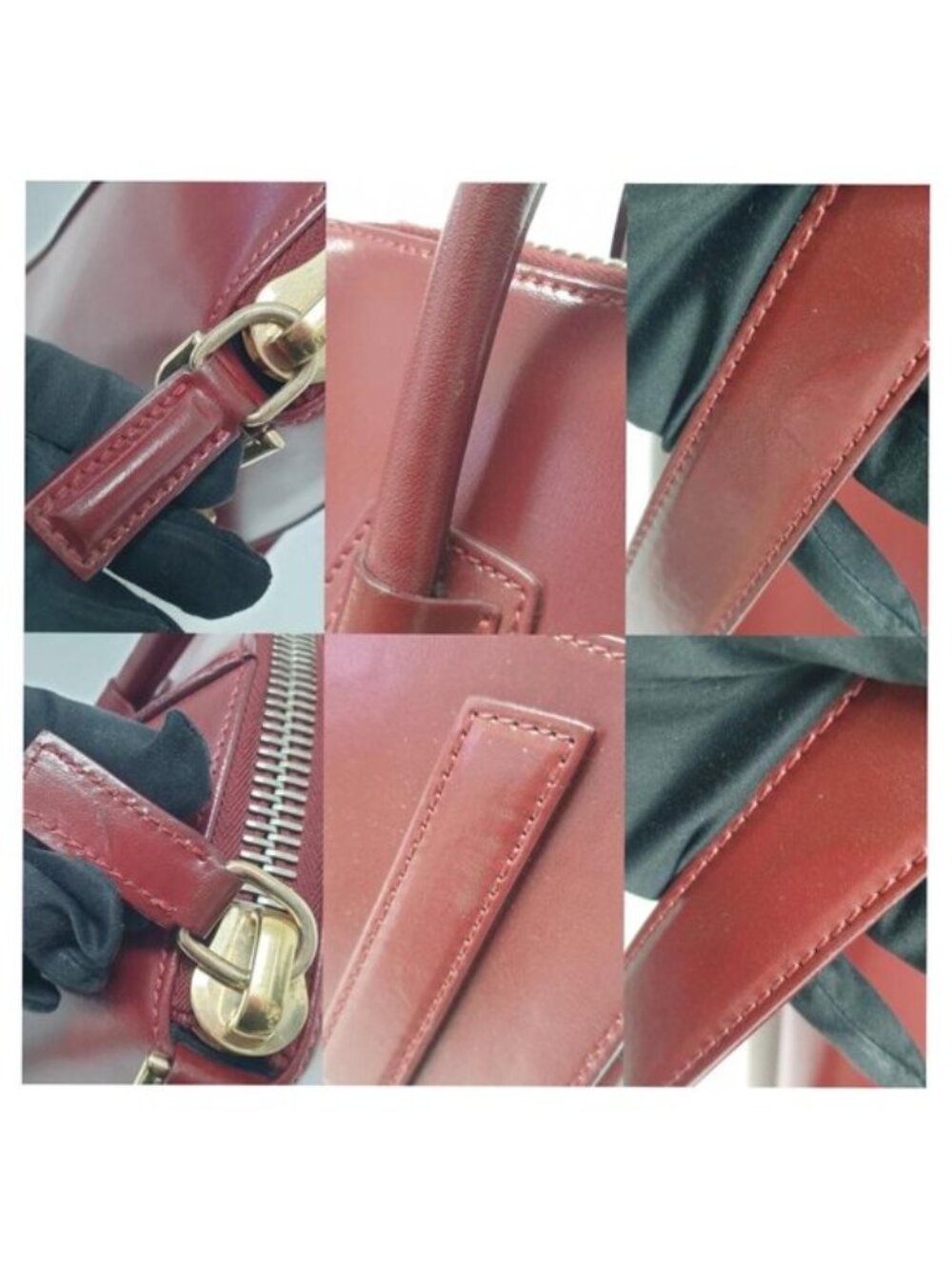 Givenchy Antigona Medium Oxblood Leather Top Handle Shoulder Bag - Picture 9 of 12